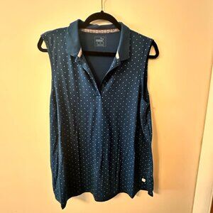 Puma Golf Polo Tank - XXL - Blue with Light Blue Polka Dots